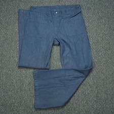 VINTAGE Seafarer Jeans Men 34x31 Blue Bell Bottom Wide Leg Navy Denim