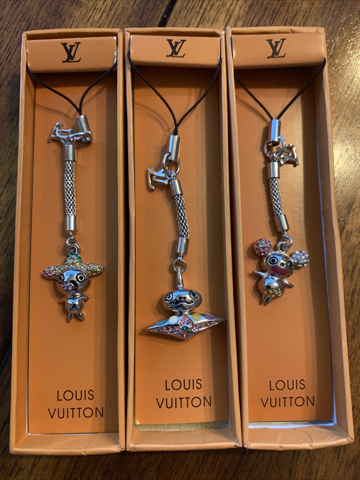 Louis Vuitton + Murakami Super Rare Panda+ Flower Hat & Onion Head Cell Charms