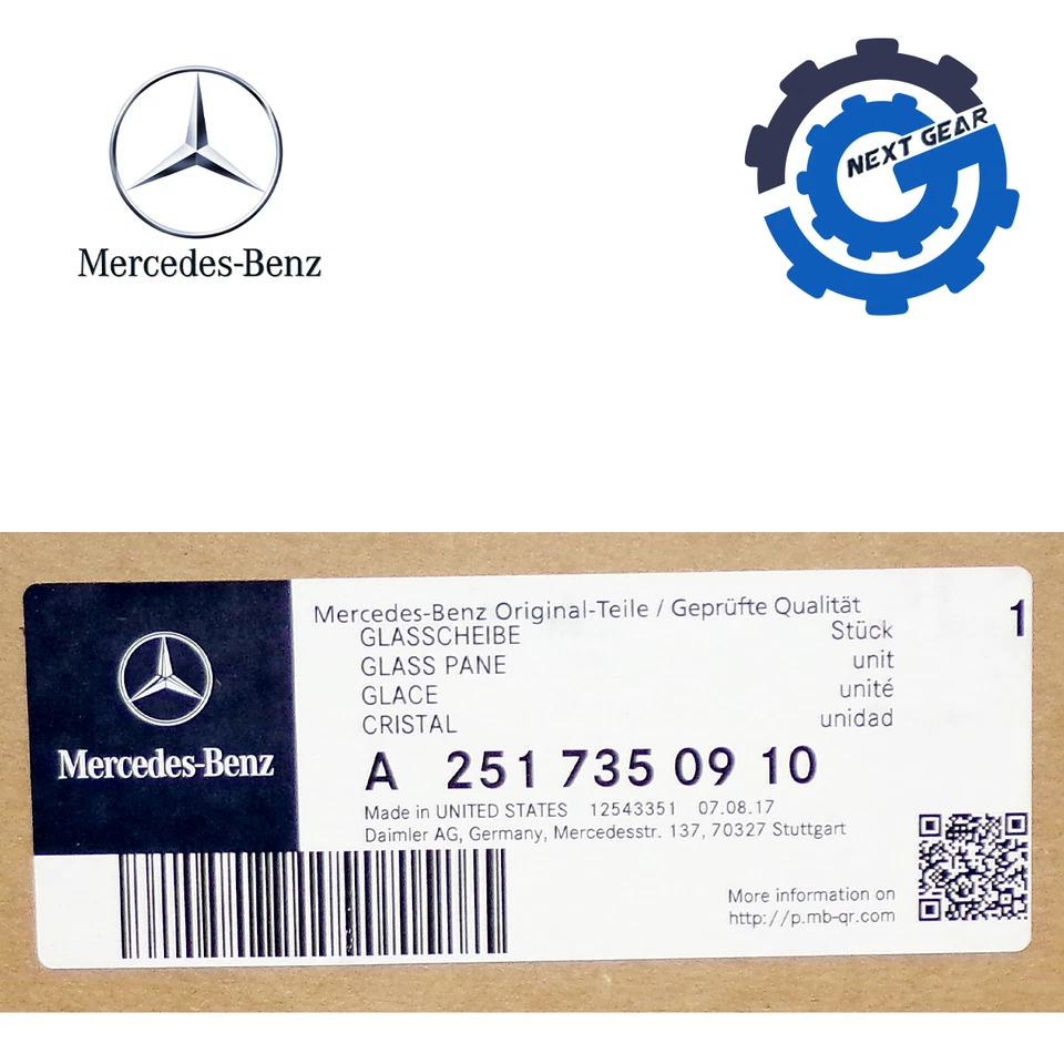 Ventana tintada trasera izquierda Mercedes 2006-2012 R 320 R 350 R 500 2517350910 nueva OEM Foto 2 de 2