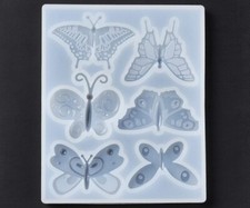 1pz stampo in silicone per resina fai da te forma 6 farfalle 108x88mm bijoux