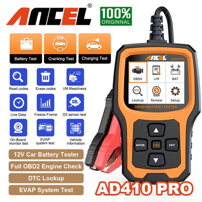 ANCEL AD410 PRO OBD2 Scanner Code Reader Batterie Test Auto Diagnose Werkzeuge