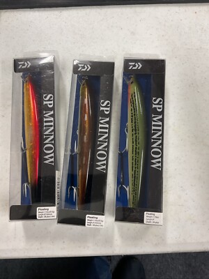 (3) Daiwa SP Minnow 6  DMPM15F COLORS 79/50/83  1 1/9oz. Floating   SAVE 