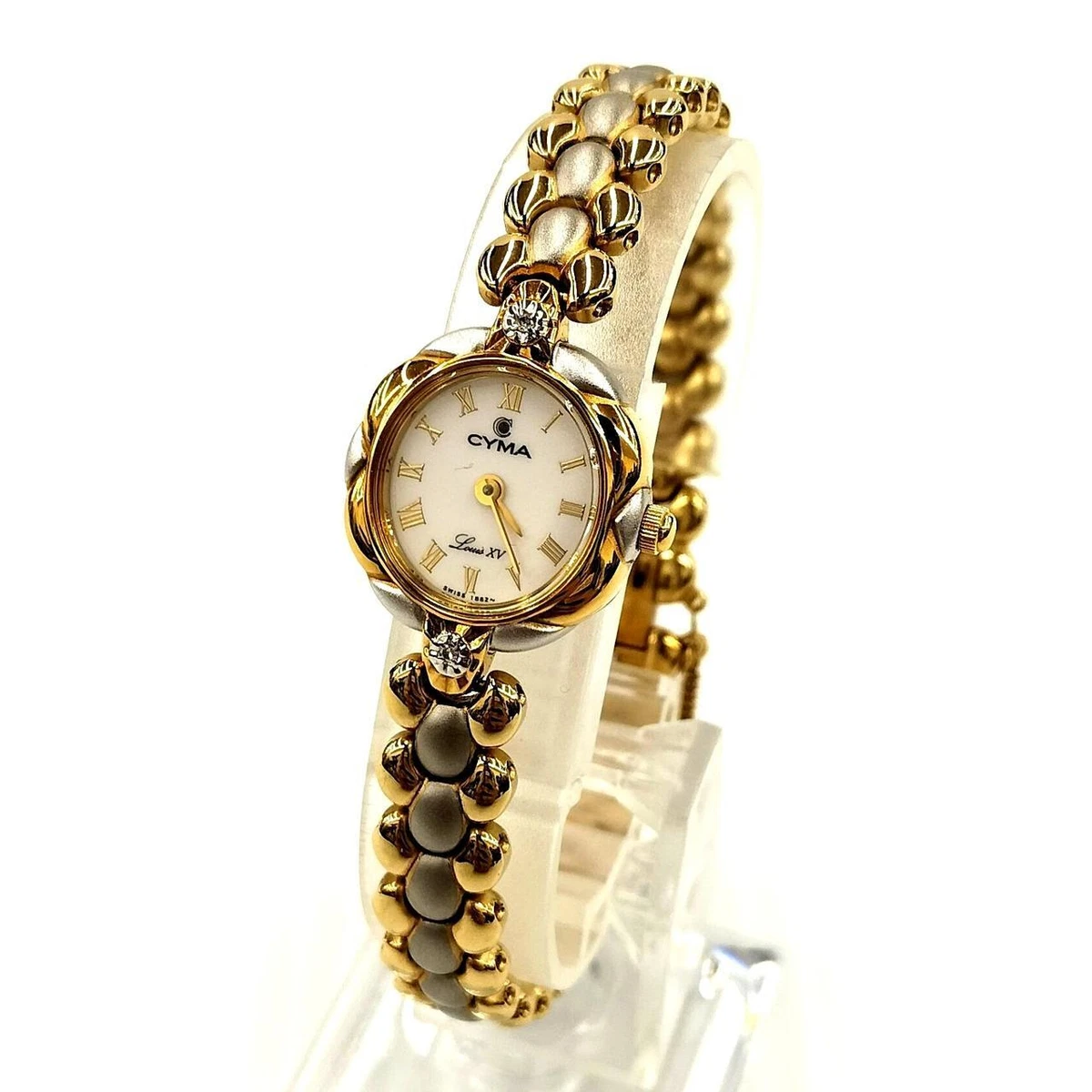 Louis quartz gold deals & silver wrist watch