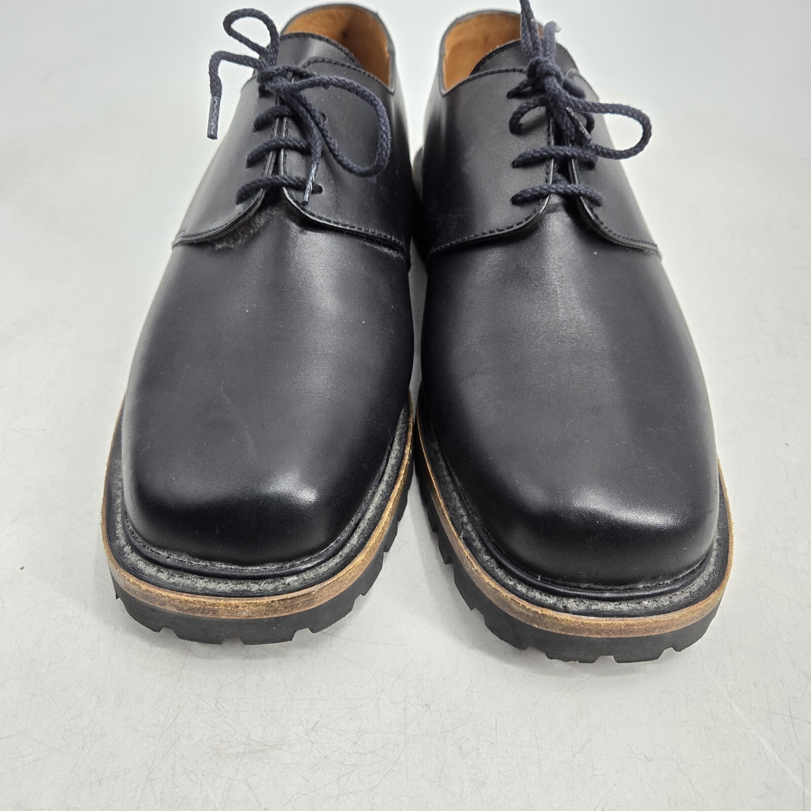 SAOLA J.M. Scarpe Oxford Weston Derby da uomo US 8 W nere in pelle suola a strappo taglia UK 7 D