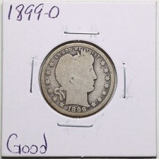 1899-O 25C Barber Liberty Head Quarter Dollar in Good Condition #4566