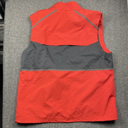 Columbia Golf Vest Mens Med Light Vented Red/Gry Full Zip Mesh Lining Polyester - Picture 12 of 13