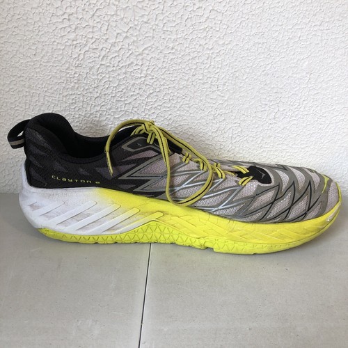 Hoka One One Men Clayton 2 Running 1014774 BWCT Black/Grey/Yellow Sz 11.5 SHOES2 - Picture 18 of 22