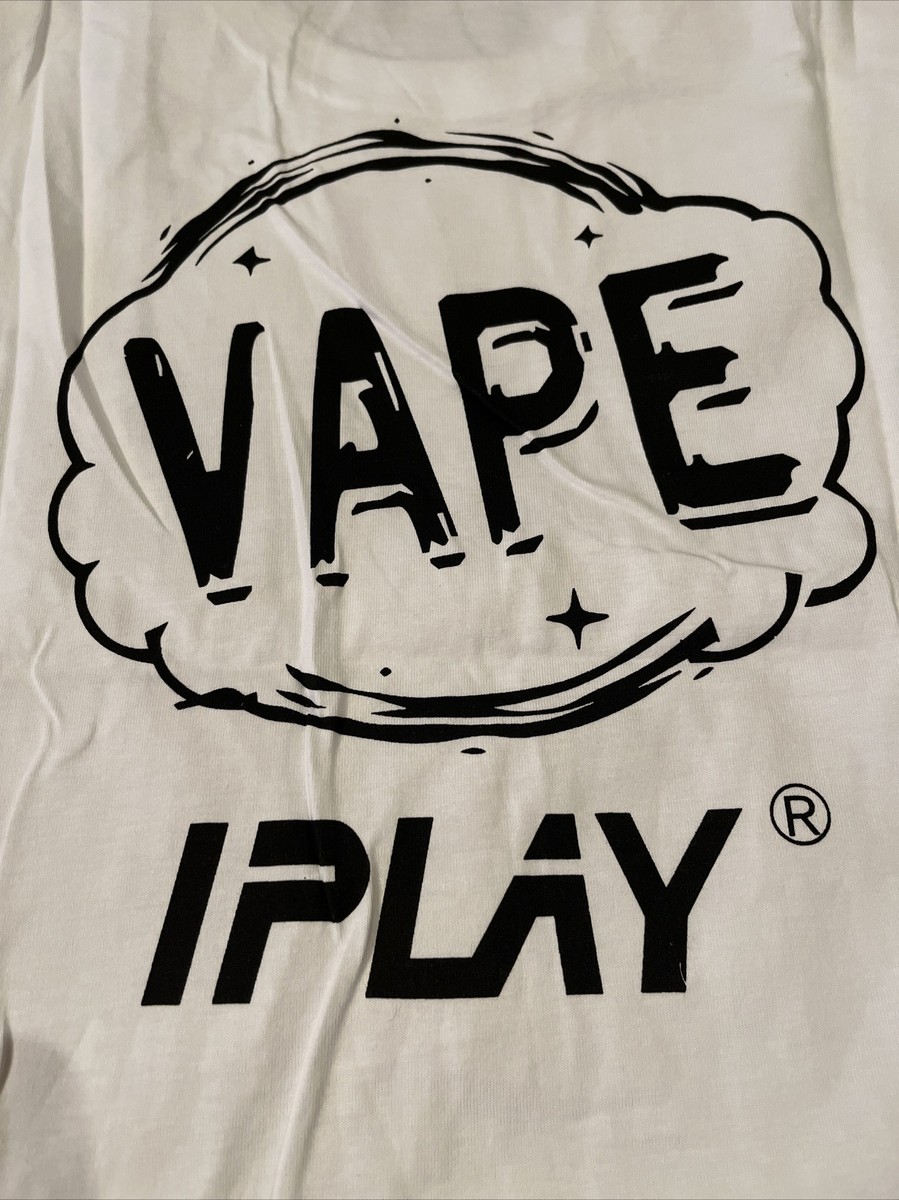 IPLAY Unisex 'VAPE IPLAY' T-SHIRT - Size 2XL (SLIM FIT-21” Chest) - White -  NEW