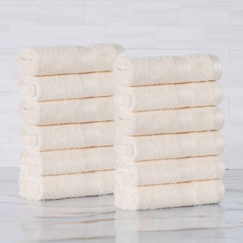 Rayon From Bamboo Blend Cotton 12 Piece Washcloth Face Towel Set - Picture 5 of 83
