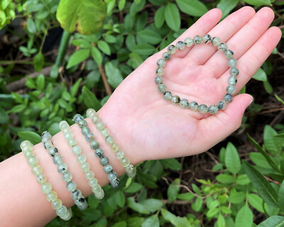 Prehnite Bead Bracelet - 8mm Crystal Bracelet - Genuine Gemstone Jewelry Gift 