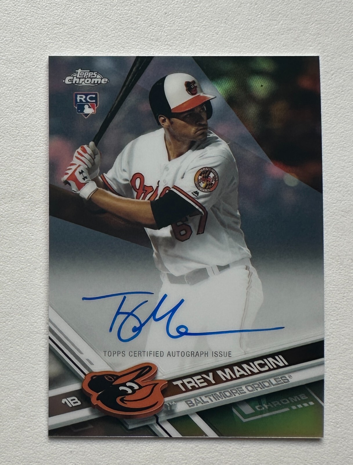 2017 Topps Chrome Rookie Autographs Refractors #RATM Trey Mancini /499 #X6406