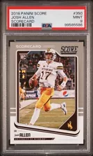 2018 Score JOSH ALLEN #350 Rookie Card (RC) Grey SCORECARD Parallel PSA 9 MINT