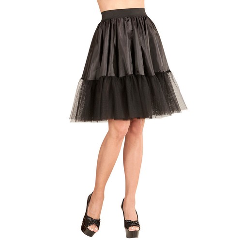 Rockabilly Tüllrock Damen-Unterrock knielang Schwarz - Kostüm-Zubehör Petticoat - Bild 2 von 4