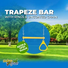 SWING SET STUFF TRAPEZE BAR / RINGS WITH UNCOATED CHAIN YELLOW accessories 0246