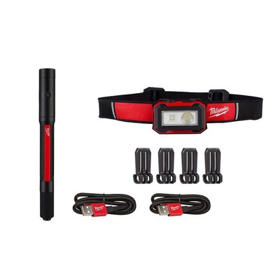 Milwaukee Rechargeable Penlight + Task Light LED/Magnetic Headlamp w/ Laser