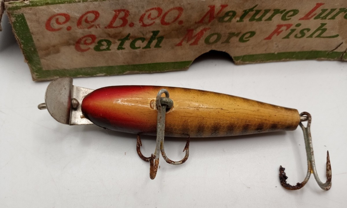 Pikie midget vintage Wooden Creek Chub avec boîte originale leurre