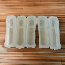 Genuine OEM Nintendo Wii Controller Rubber Silicone Grip Sleeves Clear Lot Of 5