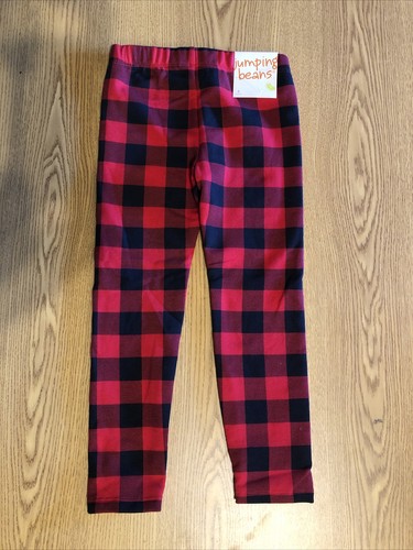 Jumping Beans Girls 5 Leggings Buffalo Plaid Soft Inside Retail $20 (S-Blk-57-3) - Picture 2 of 5