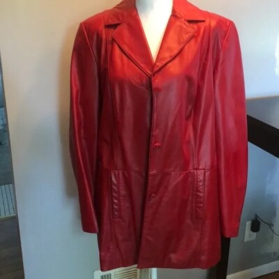 Danier Canada Vintage Red Leather Jacket Sz 14