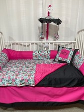 Pink Nightmare Before Christmas Bedding 5 Piece Set no bumpers free personalize