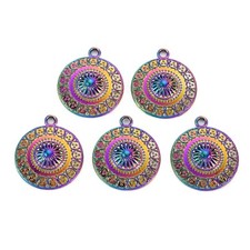 20 piezas colgantes de aleación de color arco iris multicolor sin plomo dijes fabricación de joyas
