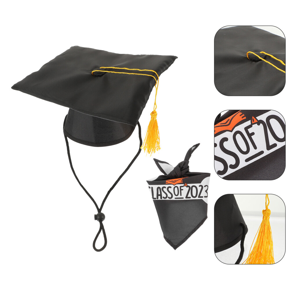 2 Set Pet Graduation Cap Dog Hats Supplies 2023 Party Props eBay