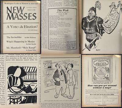 VTG MAG NEW MASSES October 15 1940 Gropper Voting Rights Socialism WWII Leftist