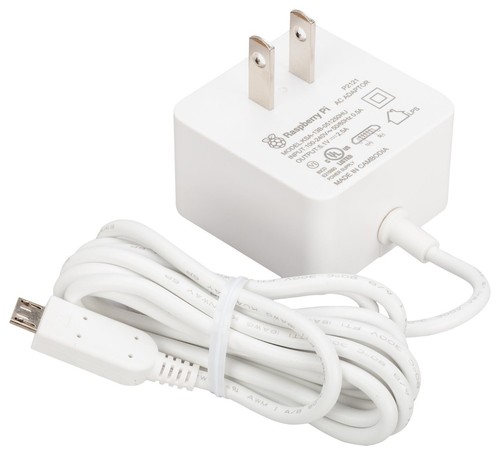 Alimentation Micro-USB officielle Raspberry Pi blanche (SC0623) - pour Pi Zero, 3 - Photo 2/3