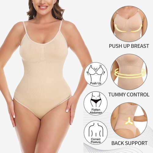 Women's Slimming Full Body Shaper Seamless Firm Tummy Control Shapewear Bodysuit - Picture 27 of 45
