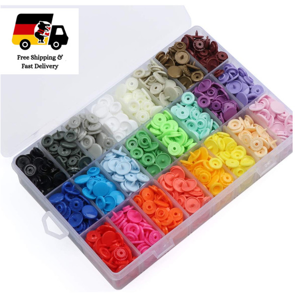 ilauke DruckknöPfe T5 408 StüCk 24 Farben Aufbewahr-image