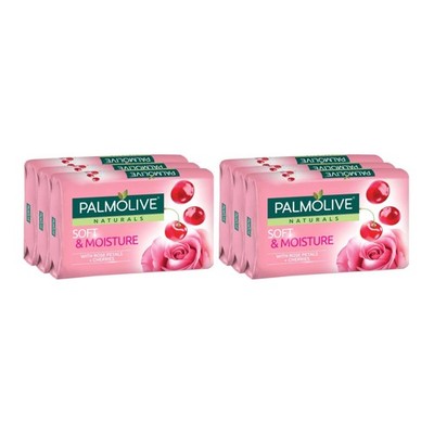 Palmolive Soft & Moisture Rose Petals Cherries, 6 Bars x 80g Each