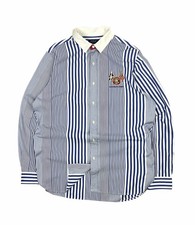 Polo Ralph Lauren US Yacht Club Striped Cotton Shirt Blue White Button Up Mens L