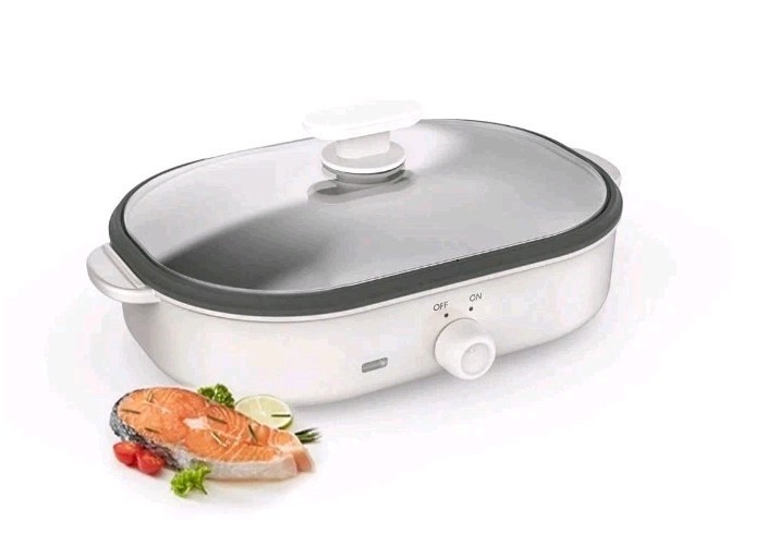 CalmDo Grillpfanne Elektrische Multifunktionspfanne 700W Elektrogrillpfanne