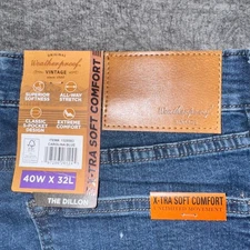 Weatherproof Vintage Dillon 40x32 Jeans Mens Straight Blue Denim Stretch NEW