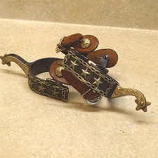 Vintage Cowboy-Girl Boot Spurs 2 Leather Adjustable Strap, Western Wear