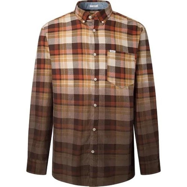 Men Pepe Jeans Shirt Brown Cotton 42 / XL / 50