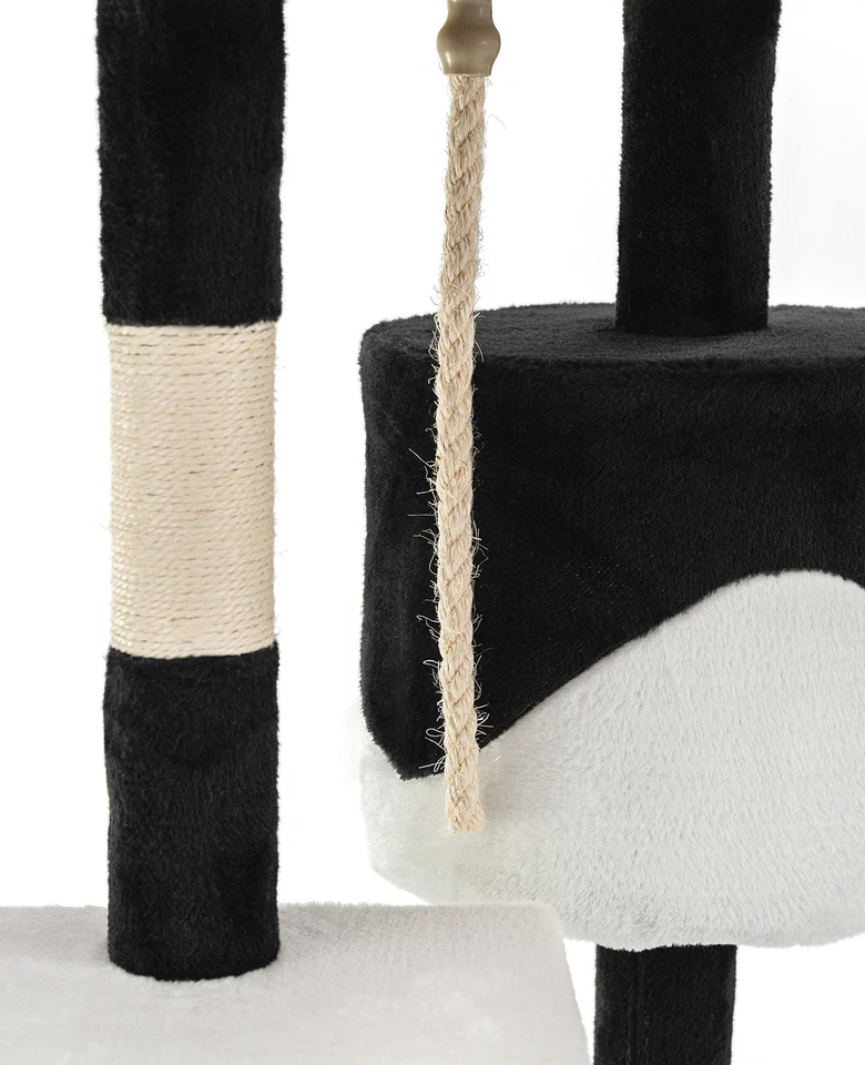 B-Ware: lionto Kratzbaum Kletterbaum Katzenkratzbaum 112 cm schwarz/weiß - Bild 4 von 4