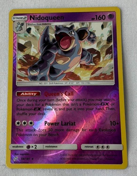 2019 Pokeman Team Up #56/181 Nidoqueen Stage 2 Reverse Holo