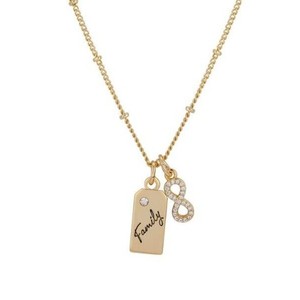 Authentic Unwritten 14K Gold Plated 'Infinite Love' CZ Necklace Family Charm For Mom