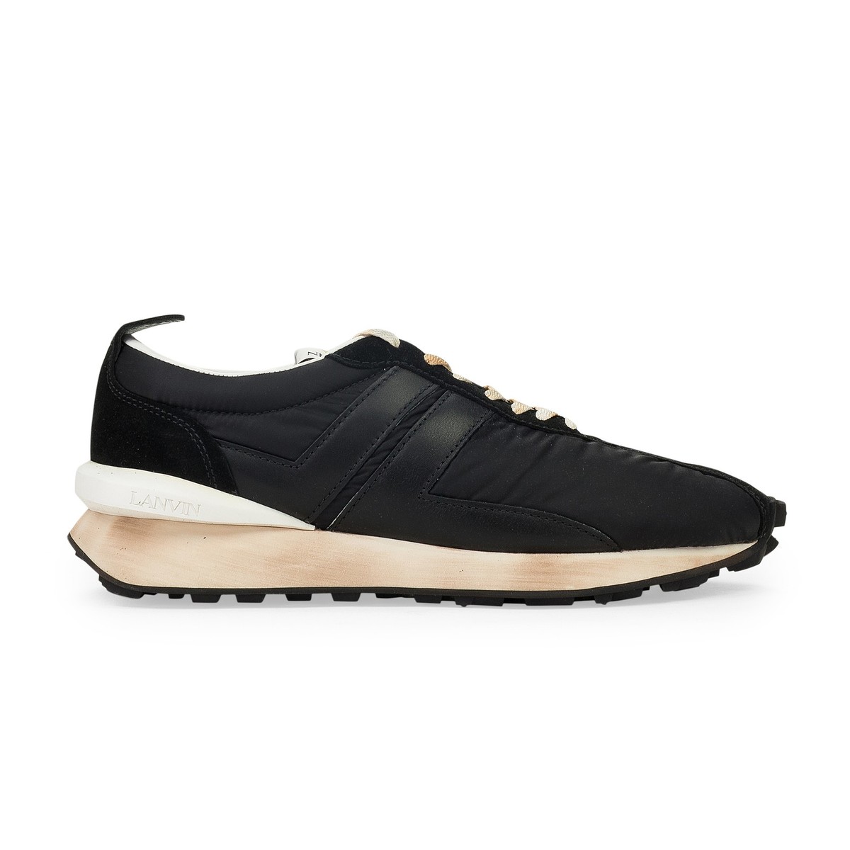NIB LANVIN BLACK RUNNING EN NYLON NAPPA ET VE SNEAKERS SIZE  display picture 3