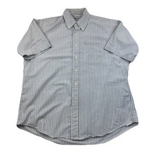 Vintage LL Bean Button Up Shirt Mens 17.5 Striped Single Stitch Made In USA