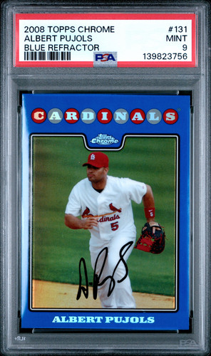 2008 Topps Chrome Albert Pujols BLUE REFRACTOR PSA 9 MINT! 🔥 BANG!
