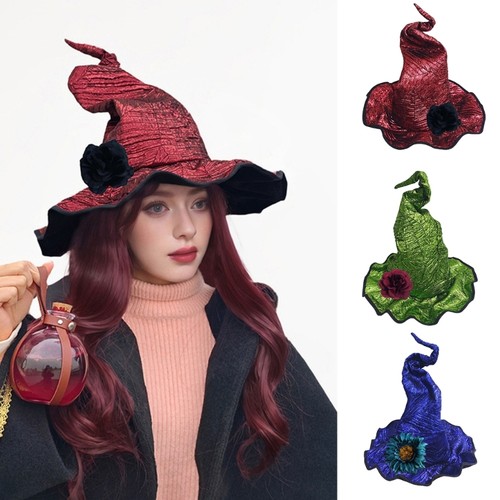 Halloween Witch Hat with Detachable Flower For Cosplay Party And Themed Event - Picture 2 of 11