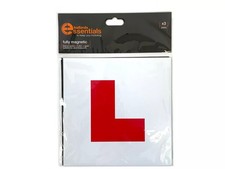 3 X FULLY MAGNETIC LEARNER L PLATES & SUCTION MIRROR OWN CAR UK ROAD LEGAL DVLA