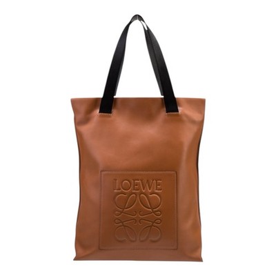 Used Loewe Logo Leather Shopper Bag Tote Unisex