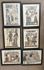 Set 6 Rare Egyptian souvenirs genuine Egyptian Papyrus Handmade With Photo Frame