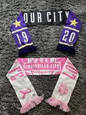 LOT OF 2: Louisville City FC - LouCity Soccer 2019 STM - Breast Cancer Scarfs