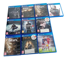 Job Lot PS4 Games Used Good Condition Skyrim Fallout Witcher Uncharted - TMK