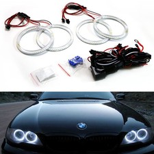 Xenon Headlight 240-smd Led Angel Eyes Halo Rings For Bmw Lci E46 3 Series Coupe