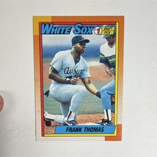 Topps 1990 error card Frank Thomas #414 Draft Pick Name on Front RC